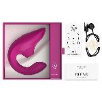 Вагінально-кліторальний стимулятор Womanizer Blend Vibrant Pink, вібрація + вакуум, 2 мотори - мініатюра 6