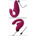 Вагінально-кліторальний стимулятор Womanizer Blend Vibrant Pink, вібрація + вакуум, 2 мотори - мініатюра 5