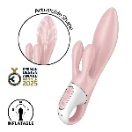 Вібратор-кролик надувний Satisfyer Air Pump Bunny 3, 12 режимів, подвійний відросток - мініатюра 1