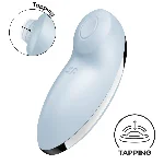 Вібростимулятор-пульсатор Satisfyer Tap & Climax 2 Blue, ефект постукування пальцем - мініатюра 1