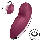 Вібростимулятор-пульсатор Satisfyer Tap & Climax 2 Red, ефект постукування пальцем - мініатюра 1