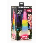Фентезійний фалоімітатор Creature Cocks Luminescent Rainbow Silicone Dildo, світиться в темряві, 19,6 см - мініатюра 4