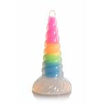 Фентезійний фалоімітатор Creature Cocks Luminescent Rainbow Silicone Dildo, світиться в темряві, 19,6 см - мініатюра 1