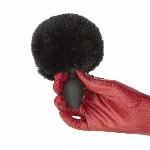 Анальна пробка з хвостом Punishment - Bunny Tail Silicone Anal Plug - Black - мініатюра 3