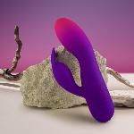 Вібратор-кролик Rocks Off Glo Girl – Rabbit, 2 мотори, 10 режимів, на батарейках - мініатюра 8