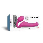 Безремінний страпон з вібрацією Strap-On-Me Vibrating Fuchsia M, діаметр 3,8 см, пульт ДК, регульований - мініатюра 6