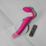 Безремінний страпон з вібрацією Strap-On-Me Vibrating Fuchsia M, діаметр 3,8 см, пульт ДК, регульований - мініатюра 2