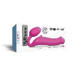 Безремінний страпон з вібрацією Strap-On-Me Vibrating Fuchsia L, діаметр 3,7см, пульт ДК, регульований - мініатюра 6