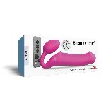 Безремінний страпон з вібрацією Strap-On-Me Vibrating Fuchsia XL, діам. 4,7см, пульт ДК, регульований - мініатюра 6