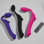 Безремінний страпон з вібрацією Strap-On-Me Vibrating Fuchsia XL, діам. 4,7см, пульт ДК, регульований - мініатюра 8