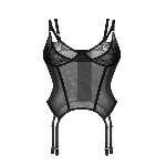 Корсет Obsessive Arrowel Black corset S/M, з підв’язками для панчіх - мініатюра 3