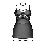 Бебі-дол Obsessive Arrowel Black chemise S/M, з декоративним чокером та гартерами - мініатюра 3