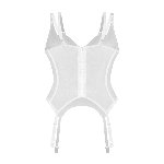 Корсет Obsessive Arrowel White corset S/M, з підв’язками для панчіх - мініатюра 3