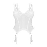 Корсет Obsessive Arrowel White corset S/M, з підв’язками для панчіх - мініатюра 2