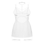 Бебі-дол Obsessive Arrowel White chemise S/M, з декоративним чокером та гартерами - мініатюра 2