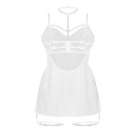 Бебі-дол Obsessive Arrowel White chemise L/XL, з декоративним чокером та гартерами - мініатюра 3