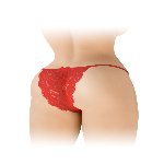 Трусики з відкритим доступом Fashion Secret Cindy Red, мереживо з бантиком - мініатюра 2