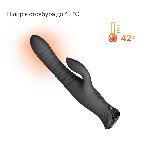Смарт пульсатор-кролик з вібрацією Zalo Mose 2 Obsidian Black, підігрів до 42 °C, кристал Swarovski - мініатюра 7