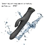 Смарт пульсатор-кролик з вібрацією Zalo Mose 2 Obsidian Black, підігрів до 42 °C, кристал Swarovski - мініатюра 9