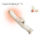 Смарт пульсатор-кролик з вібрацією Zalo Mose 2 Ivory White, підігрів до 42 °C, кристал Swarovski - мініатюра 7