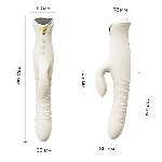 Смарт пульсатор-кролик з вібрацією Zalo Mose 2 Ivory White, підігрів до 42 °C, кристал Swarovski - мініатюра 4