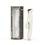 Смарт пульсатор-кролик з вібрацією Zalo Mose 2 Ivory White, підігрів до 42 °C, кристал Swarovski - мініатюра 12