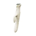 Смарт пульсатор-кролик з вібрацією Zalo Mose 2 Ivory White, підігрів до 42 °C, кристал Swarovski - мініатюра 1