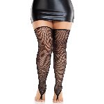 Панчохи Leg Avenue Fishnet Toe Loop Footless Thigh Highs One Size - мініатюра 4