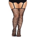 Панчохи Leg Avenue Daisy Dot Fishnet Stockings One Size Black - мініатюра 6