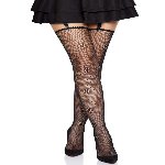 Панчохи Leg Avenue Daisy Dot Fishnet Stockings One Size Black - мініатюра 2