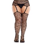Колготки-панчохи Leg Avenue Backseam Net Stockings з поясом для панчіх, один розмір, чорні - мініатюра 2
