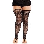 Панчохи Leg Avenue Floral Net Toe Loop Footless Thigh Highs One Size - мініатюра 4