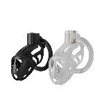 Клітка для пеніса LOCKINK SEVANDA Plastic Penis Chastity Cage, чорна, 3 кільця різних розмірів - мініатюра 9