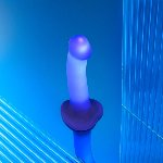 Дилдо, що світиться Strap-On-Me Glow-LED Dildo Purple - M - мініатюра 6