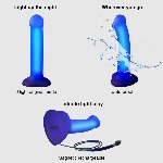 Дилдо, що світиться Strap-On-Me Glow-LED Dildo Purple - M - мініатюра 2