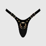 Трусики для страпона Strap-On-Me Leatherette Harness Fabulous - One Size - Black Glossy - мініатюра 1