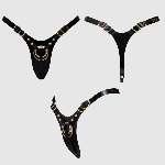 Трусики для страпона Strap-On-Me Leatherette Harness Fabulous - One Size - Black Glossy - мініатюра 6