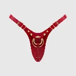Трусики для страпона Strap-On-Me Leatherette Harness Fabulous - One Size - Red Glossy - мініатюра 1