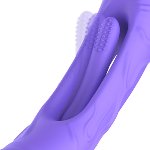 Вібратор точки G з вагінальним відростком Good Vibes Only – Flax Vibrating Dildo with G-Spot Stimulator - мініатюра 5