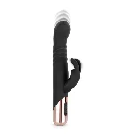Вібратор-кролик Rosy Gold - Rabbit Vibrator with thrusting function - Black - мініатюра 1