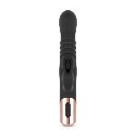Вібратор-кролик Rosy Gold - Rabbit Vibrator with thrusting function - Black - мініатюра 3