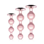 Набір анальних іграшок Rosy Gold - Metal Butt Plug Set 3 Pieces - мініатюра 1