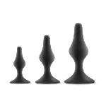 Набір анальних пробок Blush Luxe Beginner Plug Kit Black - мініатюра 1