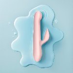 Вібратор-кролик із пульсацією Good Vibes Only – SHAI Thrusting Vibrator Soft Silicone – Pink, 3 мотори - мініатюра 10