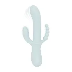 Потрійний вібратор Good Vibes Only – SAGE Triple Stimulation Vibe Soft Silicone – Blue, манливий рух - мініатюра 1