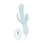 Потрійний вібратор Good Vibes Only – SAGE Triple Stimulation Vibe Soft Silicone – Blue, манливий рух - мініатюра 4
