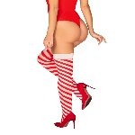 Панчохи Obsessive Kissmas stockings L/XL - мініатюра 3