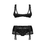 Комплект Obsessive Lecille 3-pcs crotchless set 2XL/3XL - мініатюра 5
