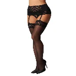 Панчохи Obsessive Lecille stockings 2XL/3XL - мініатюра 1