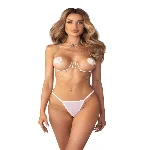 Прикраса на тіло Obsessive Lustique White harness bra S/M/L - мініатюра 1